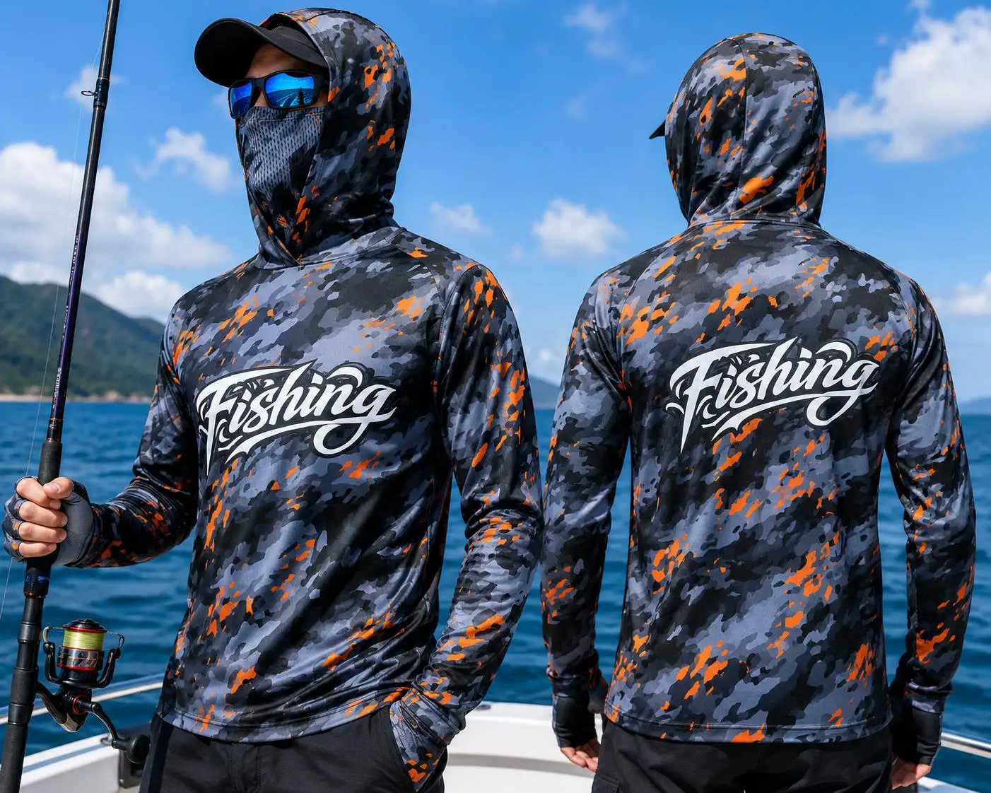 Mens Fishing Hooded Shirt UPF5 - Fishing Shirt Uv Protection review and price