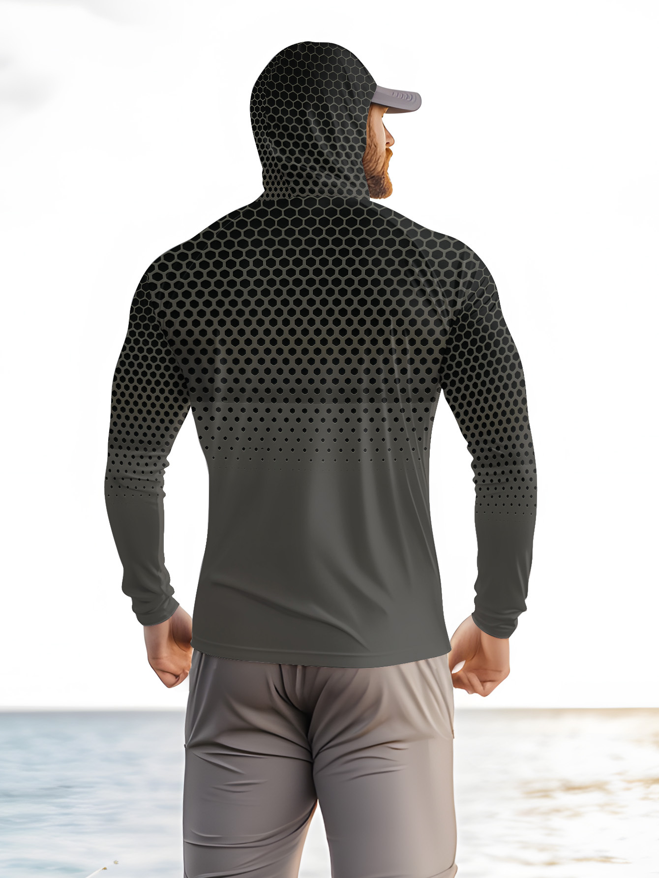 Men Summer Fishing Hoodie With - Fishing Mask Sun Protection review and price