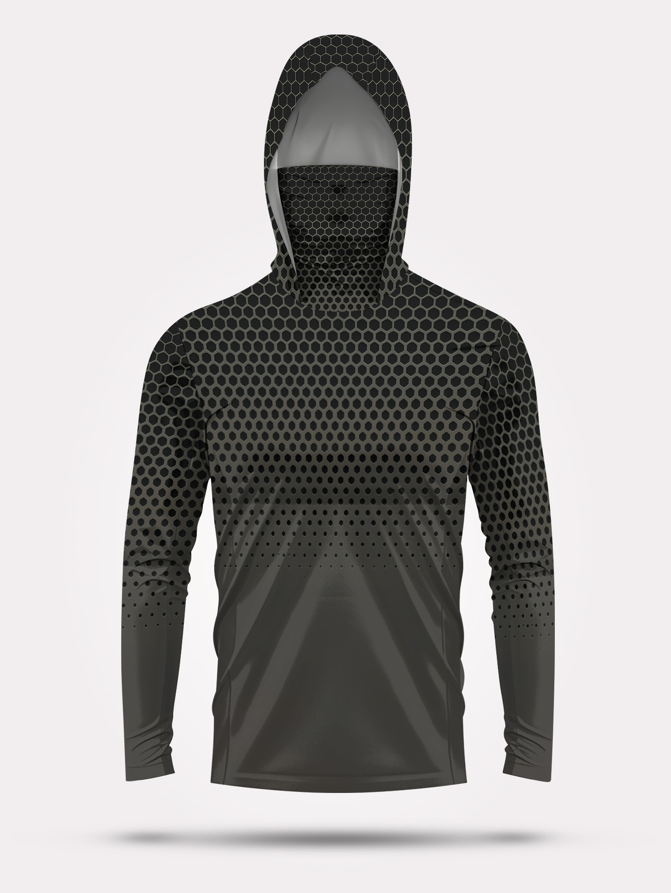 Grey Gradient Honeycomb Men Fi - Fishing Shirt Uv Protection review and price
