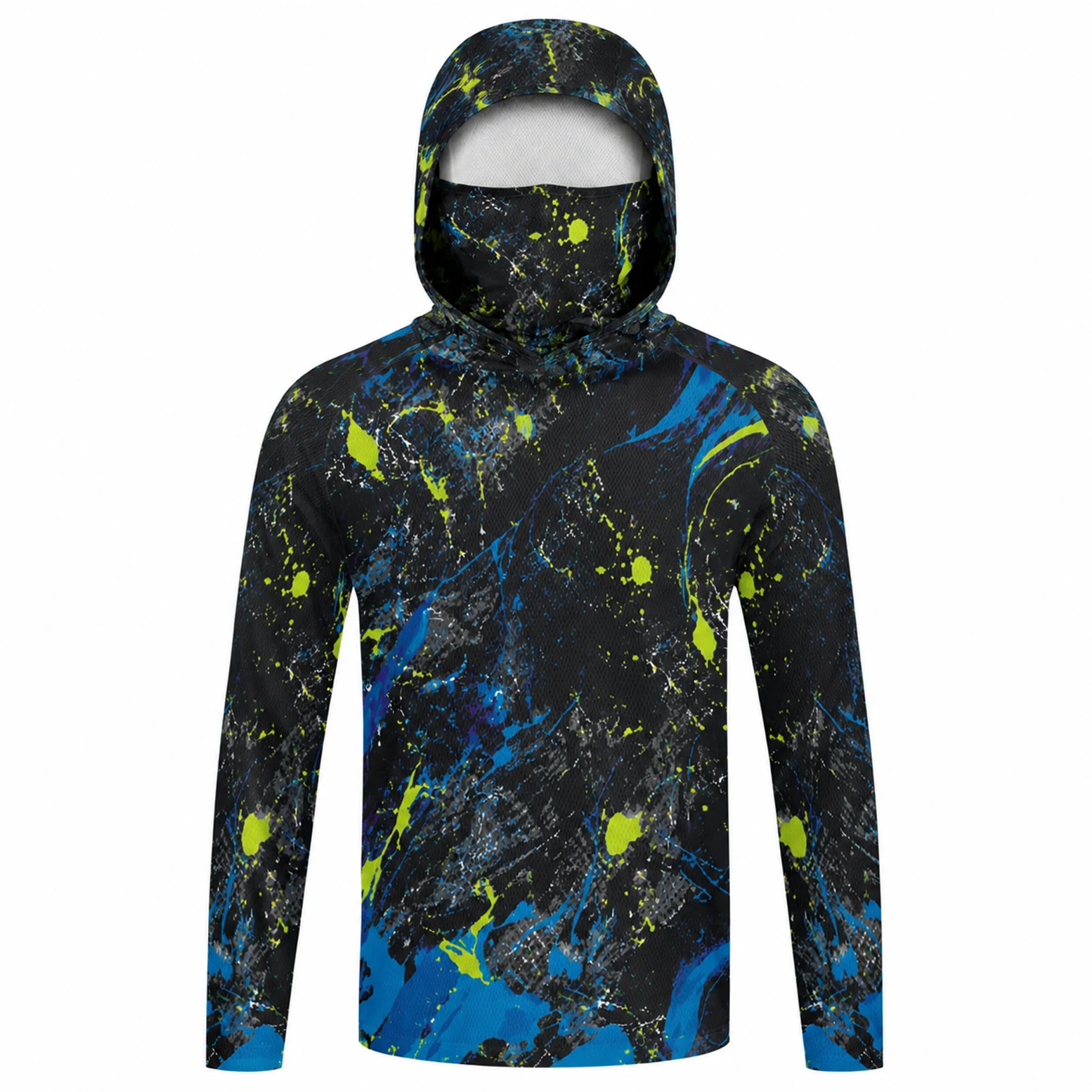 Men Hooded Fishing Shirt Long  - Fishing Mask Sun Protection review and price