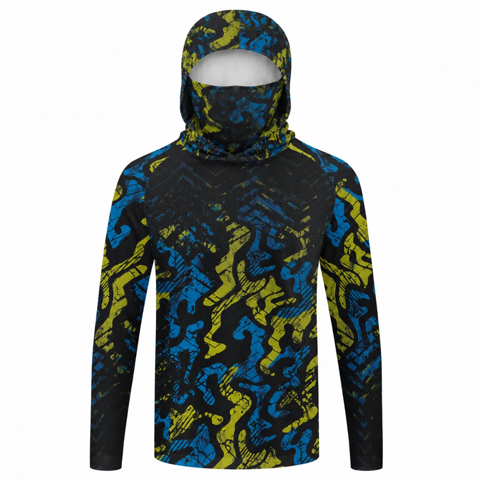 Men Hooded Fishing Shirt Long  - Fishing Mask Sun Protection review and price