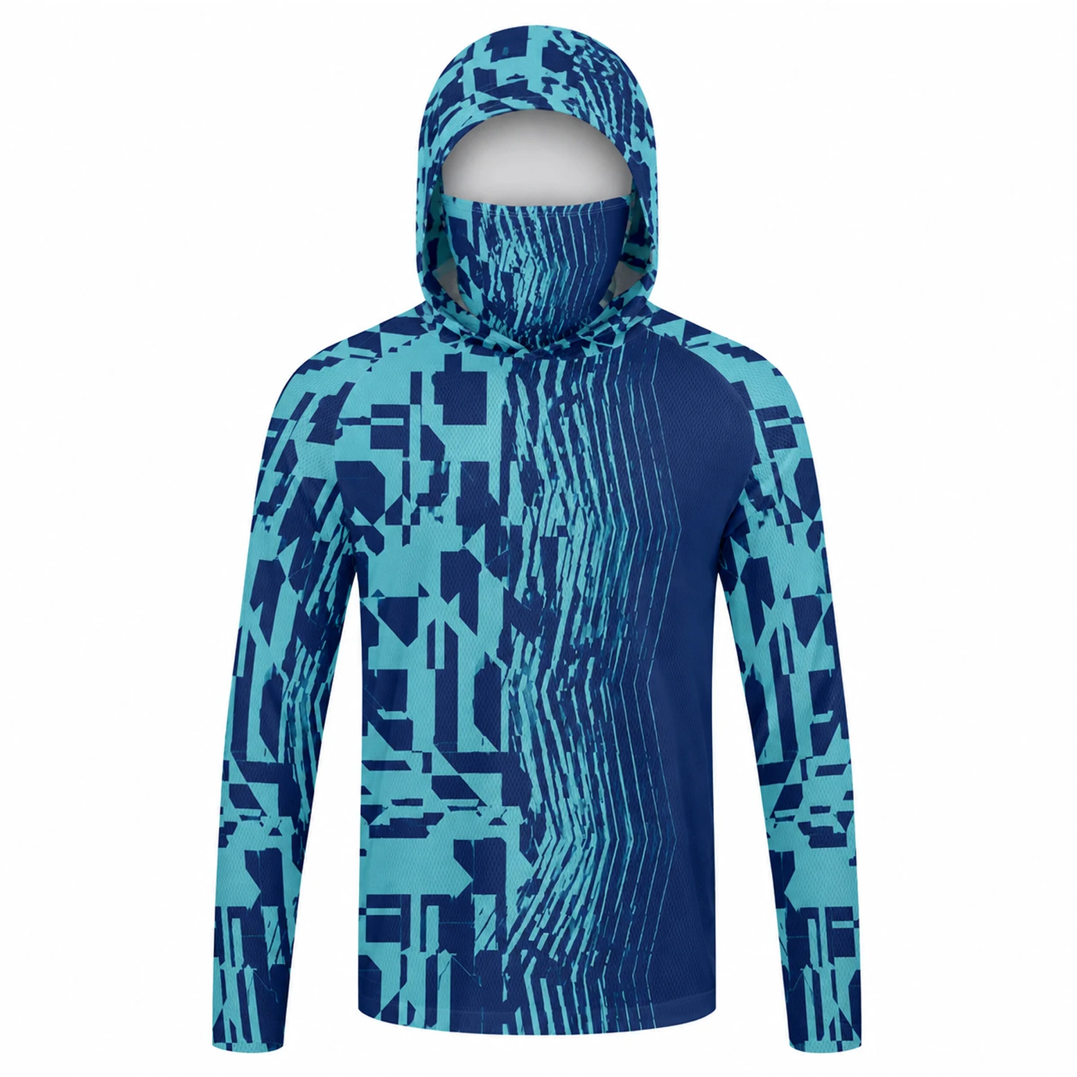 Men Hooded Fishing Shirt Long  - Fishing Mask Sun Protection review and price