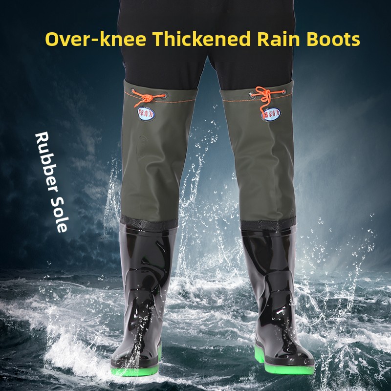 Thickened Over-Knee Rain Boots - Fishing Rain Suit review and price