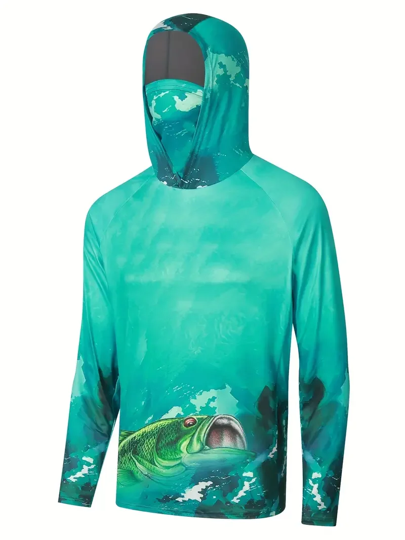 Fishing Shirt Hooded Men Fishi - Fishing Mask Sun Protection review and price